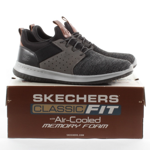 mens skechers classic fit air cooled memory foam